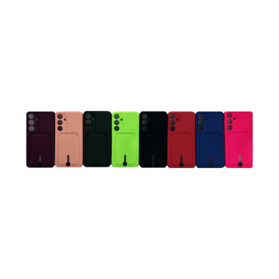 Чехол накладка Samsung S24Plus с визитницей матовая цветная оптом по низким ценам!