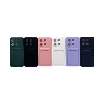 Чехол накладка Xiaomi Note 13 4G с визитницей матовая цветная оптом по низким ценам!