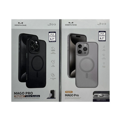 Чехол накладка iPhone 15 Pro Max KEEPHONE Magsafe MAGO Pro черный оптом по низким ценам!