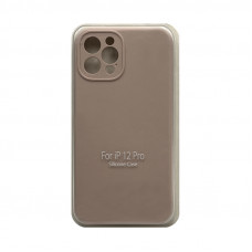 Чехол накладка Silicone Case (без лого) iPhone 12 Pro пудра с защитой камеры