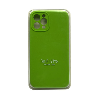Чехол накладка Silicone Case (без лого) iPhone 12 Pro ярко-зеленый с защитой камеры оптом по низким ценам!