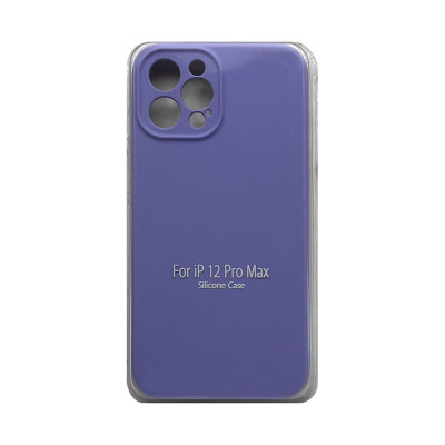 Чехол накладка Silicone Case (без лого) iPhone 12 6,7" лаванда с защитой камеры оптом по низким ценам!