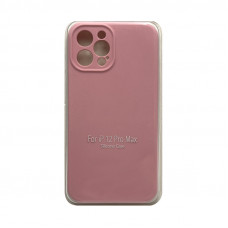 Чехол накладка Silicone Case (без лого) iPhone 12 6,7" розовый с защитой камеры