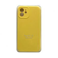 Чехол накладка Silicone Case (без лого) iPhone 12 желтый с защитой камеры