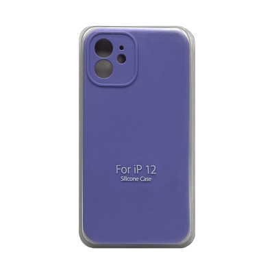Чехол накладка Silicone Case (без лого) iPhone 12 лаванда с защитой камеры оптом по низким ценам!