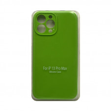 Чехол накладка Silicone Case (без лого) iPhone 13 Pro Max ярко-зеленый с защитой камеры