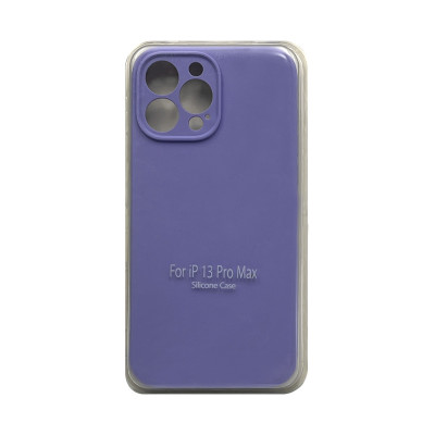 Чехол накладка Silicone Case (без лого) iPhone 13 Pro Max лаванда с защитой камеры оптом по низким ценам!