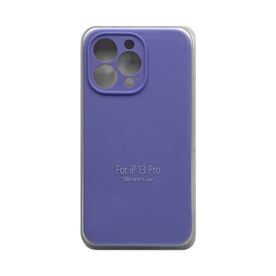 Чехол накладка Silicone Case (без лого) iPhone 13 Pro лаванда с защитой камеры оптом по низким ценам!