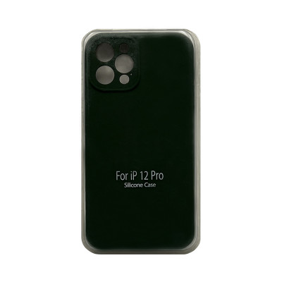 Чехол накладка Silicone Case (без лого) iPhone 12 Pro изумруд с защитой камеры оптом по низким ценам!