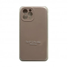 Чехол накладка Silicone Case (без лого) iPhone 12 6,7" пудра с защитой камеры