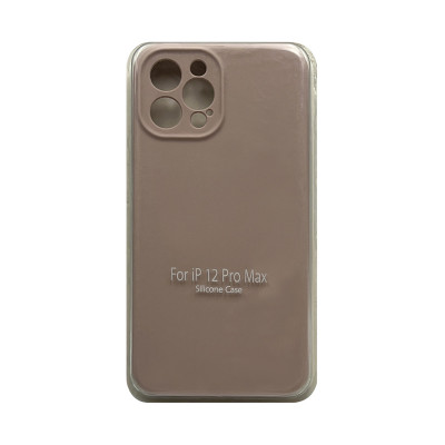 Чехол накладка Silicone Case (без лого) iPhone 12 6,7" пудра с защитой камеры оптом по низким ценам!