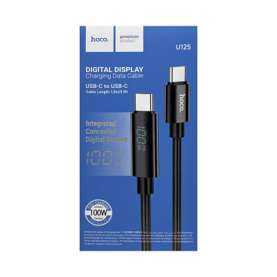 Кабель Type-C на Type-C Hoco U125 100W 1.2m черный оптом по низким ценам!