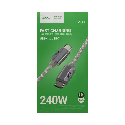 Кабель Type-C на Type-C Hoco U134 240W 1.8m белый оптом по низким ценам!