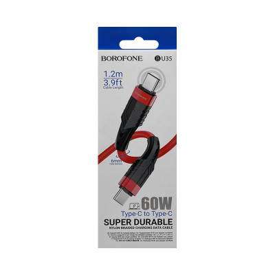Кабель Type-C на Type-C Borofone BU35 60W 1.2m красный оптом по низким ценам!