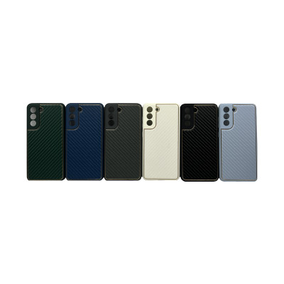 Чехол накладка Samsung S21 FE  карбон с золотым кантом оптом по низким ценам!