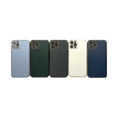 Чехол накладка iPhone 12 Pro карбон с золотым кантом оптом по низким ценам!