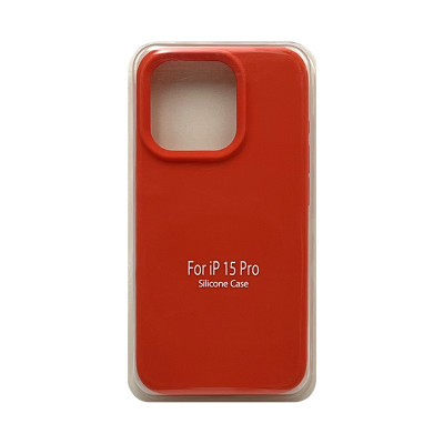 Чехол накладка Silicone case (без лого) iPhone 15 Pro кирпичный оптом по низким ценам!