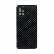 Чехол накладка Samsung A51 карбон с защитой камеры