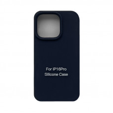 Чехол накладка Silicone Case (без лого) iPhone 16 Pro темно-синий
