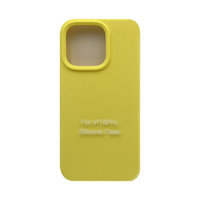Чехол накладка Silicone Case (без лого) iPhone 16 Pro желтый оптом по низким ценам!