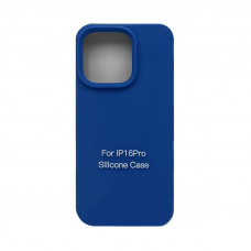 Чехол накладка Silicone Case (без лого) iPhone 16 Pro синий