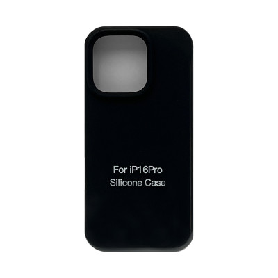Чехол накладка Silicone Case (без лого) iPhone 16 Pro черный оптом по низким ценам!