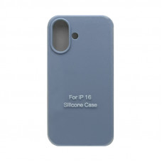 Чехол накладка Silicone Case (без лого) iPhone 16 голубой