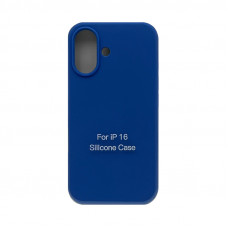 Чехол накладка Silicone Case (без лого) iPhone 16 синий