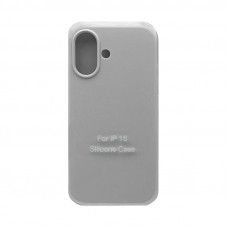 Чехол накладка Silicone Case (без лого) iPhone 16 белый