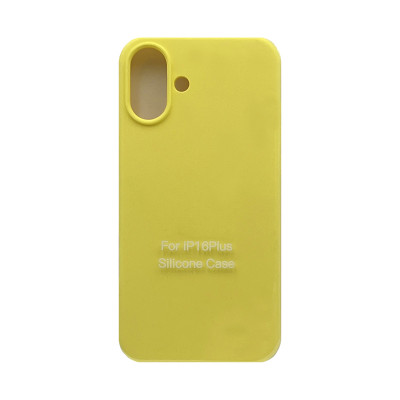 Чехол накладка Silicone Case (без лого) iPhone 16 Plus желтый оптом по низким ценам!