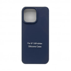 Чехол накладка Silicone Case (без лого) iPhone 16 Pro Max темно-синий