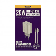 СЗУ Блок Remax PD20W RP-U133i + кабель Type-C Lightning белый