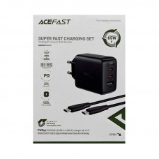 СЗУ Блок ACEFAST A13 65W + кабель Type-C Type-C 1m черный