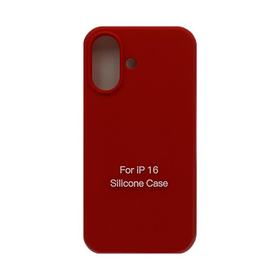 Чехол накладка Silicone Case (без лого) iPhone 16 красный оптом по низким ценам!