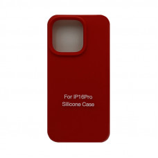 Чехол накладка Silicone Case (без лого) iPhone 16 Pro красный