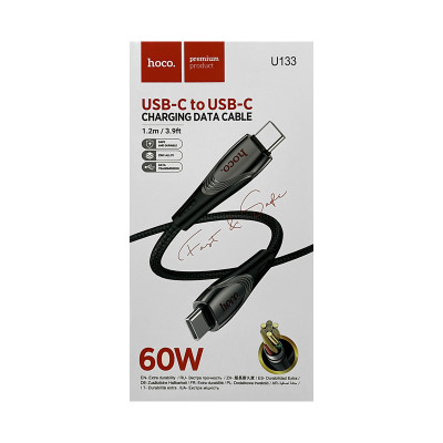 Кабель Type-C на Type-C Hoco U133 60W 1,2m черный оптом по низким ценам!