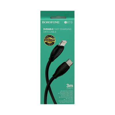 Кабель Type-C на Lightning Borofone BX19 черный 3м оптом по низким ценам!