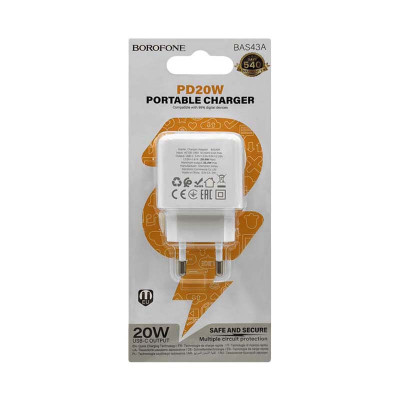 СЗУ Блок Borofone BAS43A PD20W белый оптом по низким ценам!