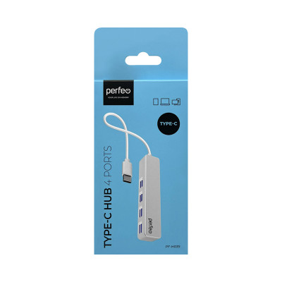 USB - Хаб Type-C Perfeo PF-H039 белый оптом по низким ценам!