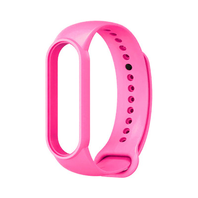 Ремешок силиконовый Mi Band 5/6/7 малиновый оптом по низким ценам!