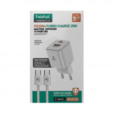 СЗУ Блок FaizFull FC112 PD20W + кабель Type-C Type-C белый