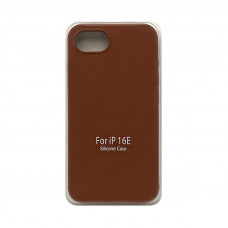 Чехол накладка Silicone Case (без лого) iPhone 16Е коричневый
