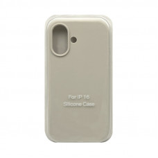 Чехол накладка Silicone Case (без лого) iPhone 16 молочный