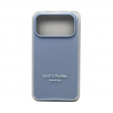 Чехол накладка Silicone Case (без лого) iPhone 17 Pro Max голубой