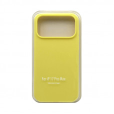 Чехол накладка Silicone Case (без лого) iPhone 17 Pro Max желтый