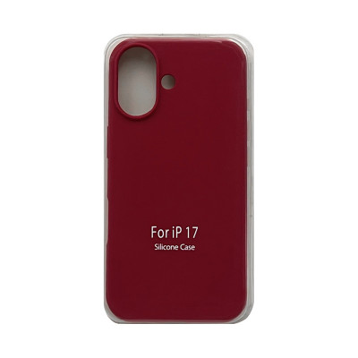 Чехол накладка Silicone Case (без лого) iPhone 17 малиновый оптом по низким ценам!