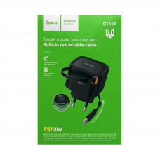 СЗУ Блок Hoco C153A + кабель Type-C Type-C 1m черный
