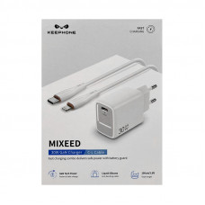 СЗУ Блок KEEPHONE MIXEED KP-EB006 30W + кабель Type-C Lightning белый
