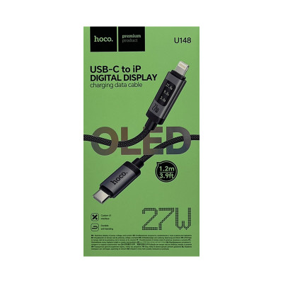 Кабель Type-C на Lightning Hoco U148 27W 1m черный оптом по низким ценам!