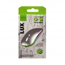 Мышь беспроводная Perfeo LUX зарядка от USB серебро
